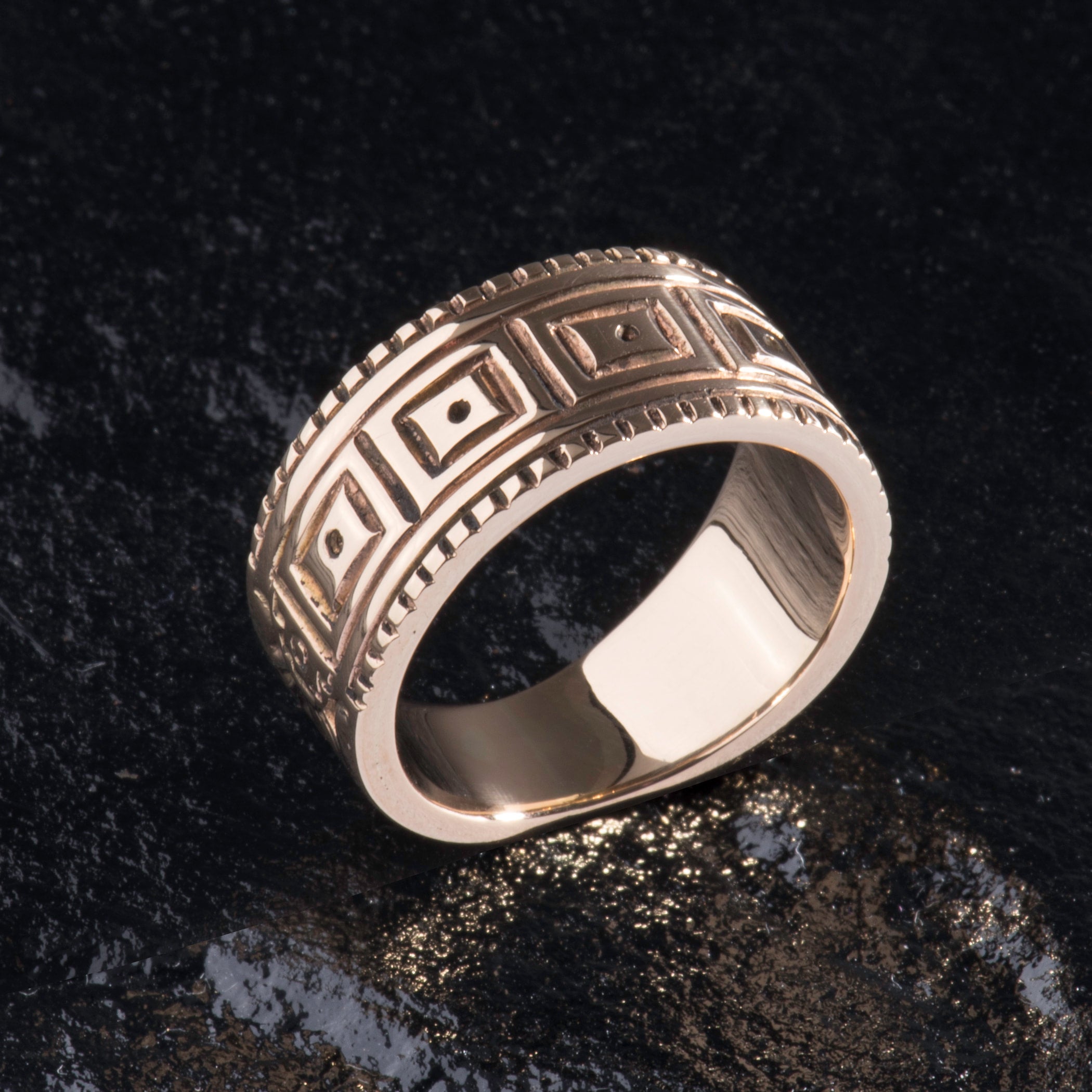 Positivity Pattern Gold Ring Lyle Secatero